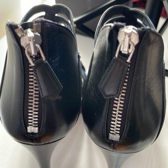 Prada Black Strappy Cage High-Heel Stiletto Platform Sandals - Picture 6 of 9